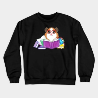 Guinea pig, book nerd love reading glasses Crewneck Sweatshirt